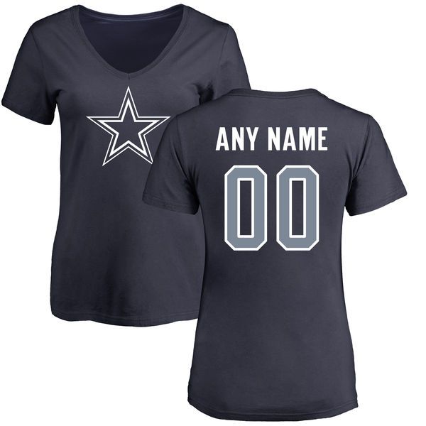 Women Dallas Cowboys NFL Pro Line by Fanatics Branded Navy Custom Name and Number T-Shirt
